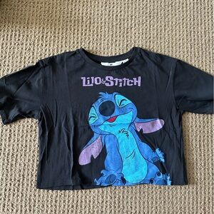 H&M Black and Blue Graphic Short Sleeve Tee